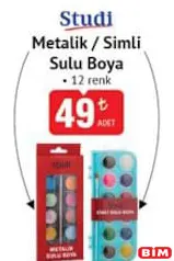 STUDİ METALİK/SİMLİ SULU BOYA 12 RENK